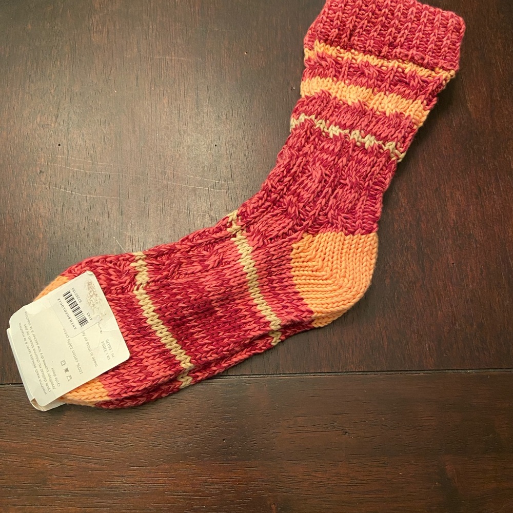 Anthropologie Red and Orange Knit Socks - Picture 2 of 4